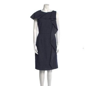 Fendi One Shoulder Navy Dress